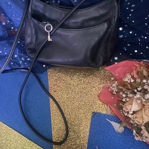 FOSSIL VINTAGE BLACK BOGIAN LEATHER MINI CROSSBODY Bag QUALITY SOFT LIGHTWEIGHT